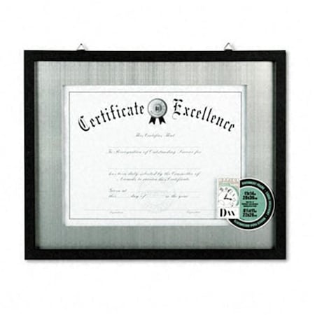 Dax Dax N15788ST Contemporary Wood Document/Certificate Frame  Silver Metal Mat  11x14  Black N15788ST